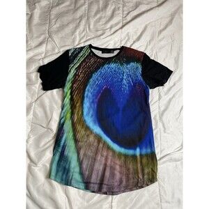 En Noir All Over Print Cotton Blend Crewneck Short Sleeve Men Size medium Tee